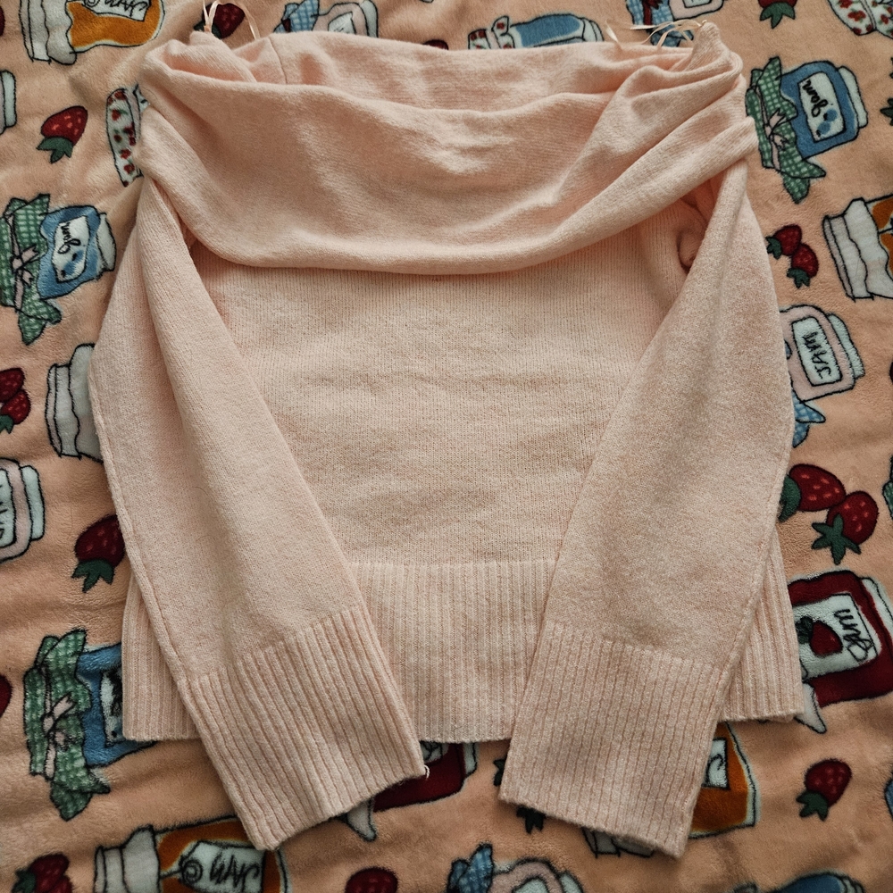 Comfy Cute Off-Shoulder Pink Sweater